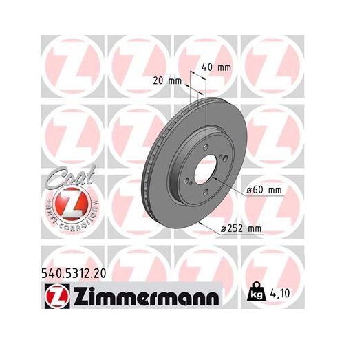 ZIMMERMANN Bremsscheibe COAT Z 540.5312.20