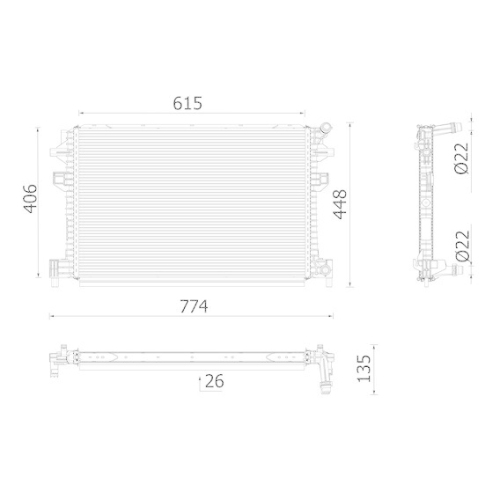 MAHLE Kühler, Motorkühlung BEHR *** PREMIUM LINE *** CR 959 001P