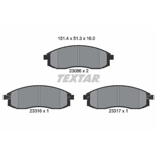 TEXTAR Bremsbelagsatz, Scheibenbremse 2308602