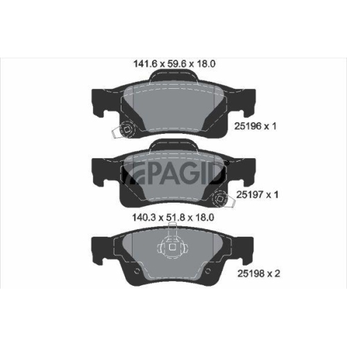 PAGID Bremsbelagsatz, Scheibenbremse T2064N