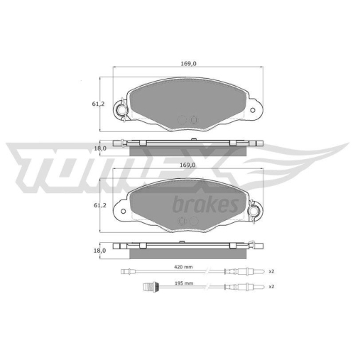 TOMEX Brakes Bremsbelagsatz, Scheibenbremse TX 13-37