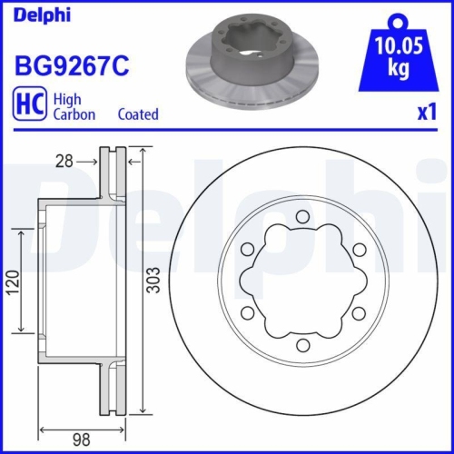 DELPHI Bremsscheibe BG9267C