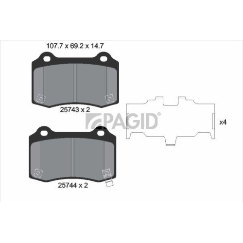 PAGID Bremsbelagsatz, Scheibenbremse T2281N