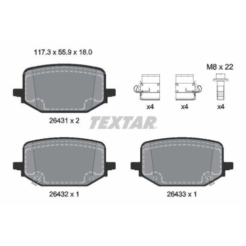 TEXTAR Bremsbelagsatz, Scheibenbremse 2643102