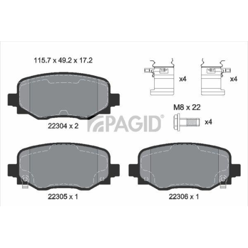 PAGID Bremsbelagsatz, Scheibenbremse T2446N