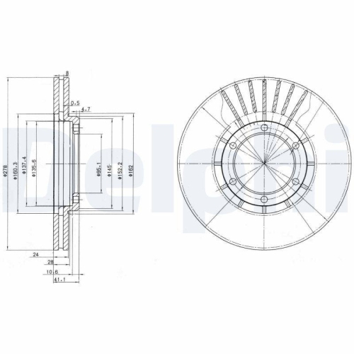 DELPHI Bremsscheibe BG2751