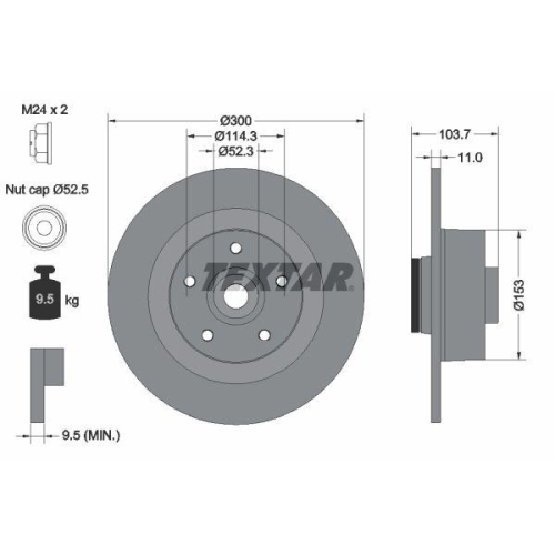 TEXTAR Bremsscheibe PRO 92196103