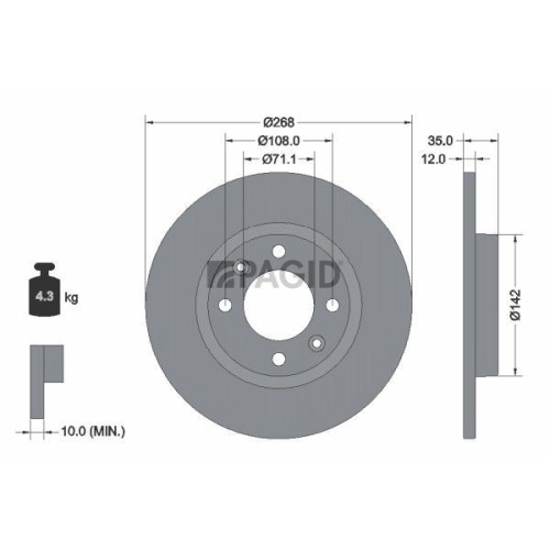 PAGID Bremsscheibe 56259NC