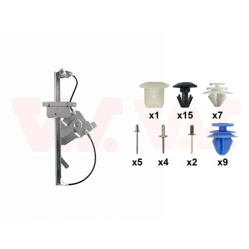 VAN WEZEL Fensterheber + Einbausatz, T&uuml;r 4029261+4029799