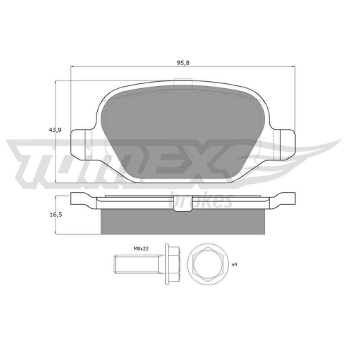 TOMEX Brakes Bremsbelagsatz, Scheibenbremse TX 12-70