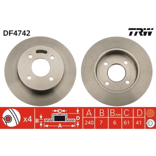 TRW Bremsscheibe DF4742