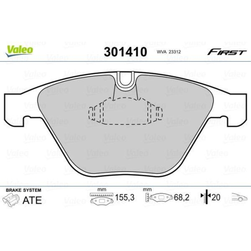 VALEO Bremsbelagsatz, Scheibenbremse FIRST 301410
