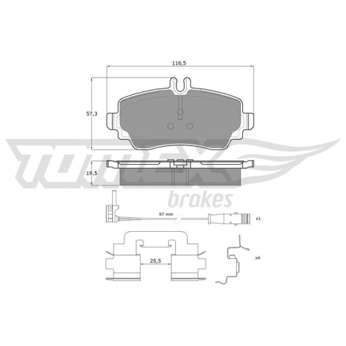 TOMEX Brakes Bremsbelagsatz, Scheibenbremse TX 12-751