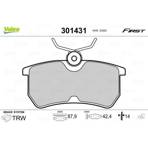 VALEO Bremsbelagsatz, Scheibenbremse FIRST 301431