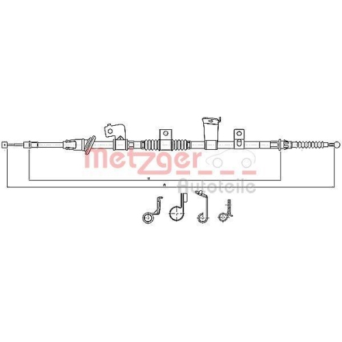 METZGER AUTOTEILE Seilzug, Feststellbremse 17.2299