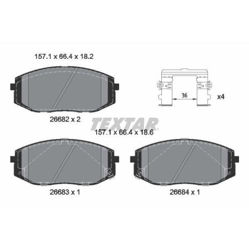 TEXTAR Bremsbelagsatz, Scheibenbremse Q+ 2668201