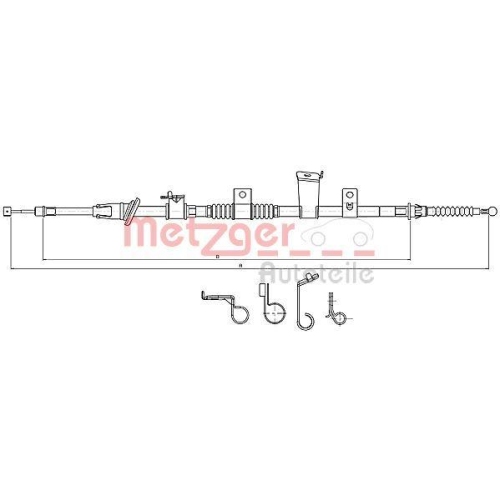 METZGER AUTOTEILE Seilzug, Feststellbremse 17.2300