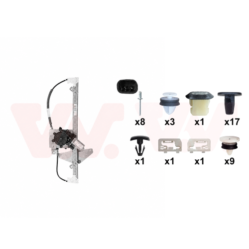 VAN WEZEL Fensterheber + Einbausatz, T&uuml;r 4034262+4035799