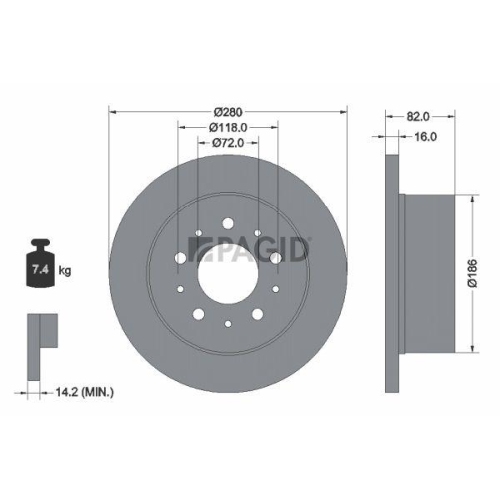 PAGID Bremsscheibe 54161NC