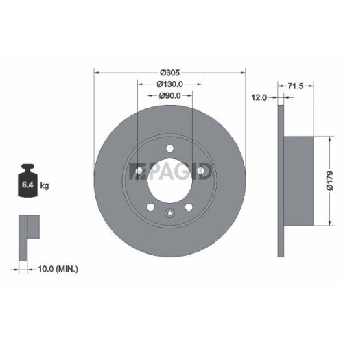 PAGID Bremsscheibe 55287N