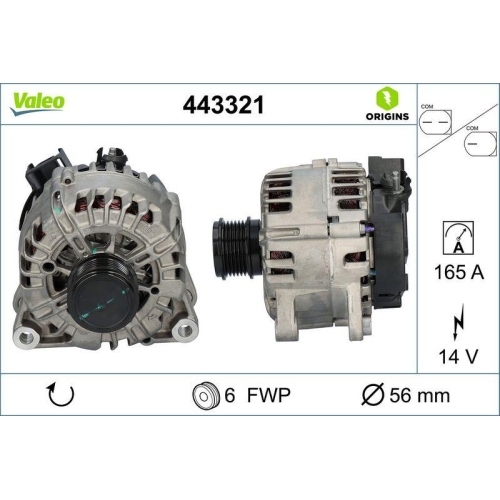 VALEO Generator VALEO ORIGINS NEW OE TECHNOLOGIE 443321