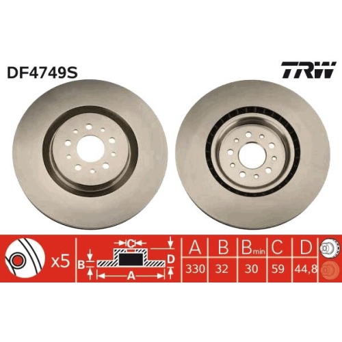TRW Bremsscheibe DF4749S