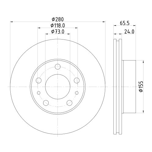 HELLA Bremsscheibe PRO 8DD 355 132-141