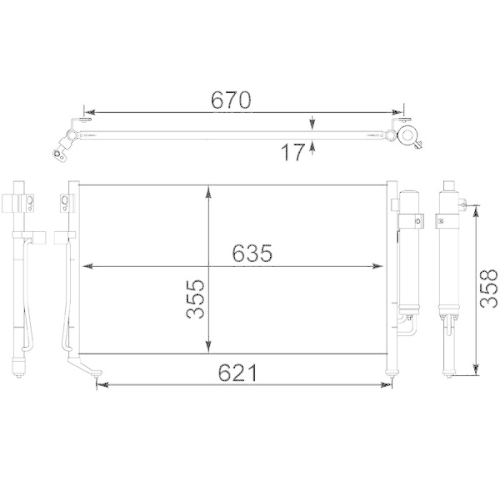 MAHLE Kondensator, Klimaanlage BEHR AC 479 001S
