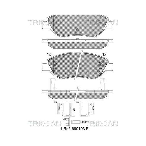 TRISCAN Bremsbelagsatz, Scheibenbremse 8110 15073