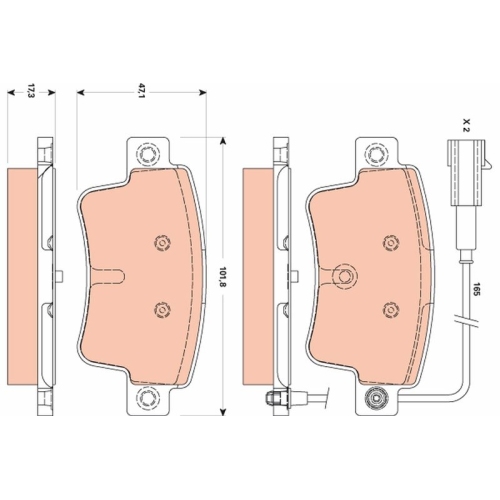 TRW Bremsbelagsatz, Scheibenbremse GDB1872