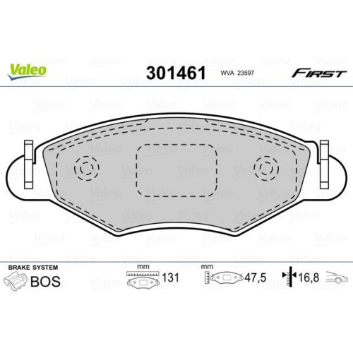 VALEO Bremsbelagsatz, Scheibenbremse FIRST 301461