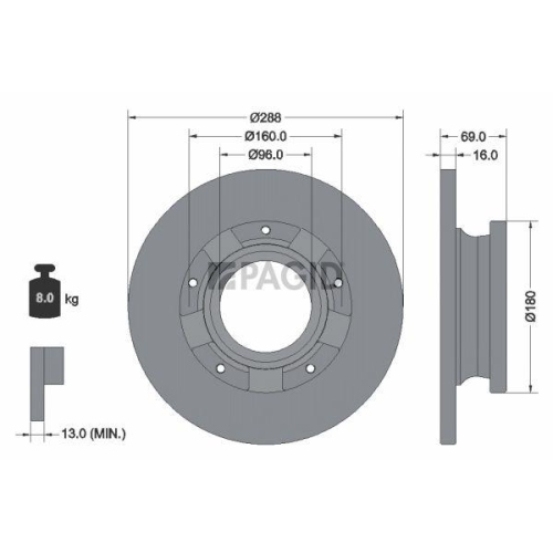 PAGID Bremsscheibe 56169NC