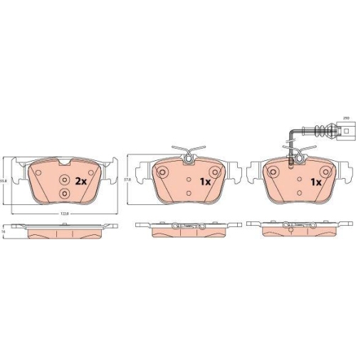 TRW Bremsbelagsatz, Scheibenbremse GDB2593