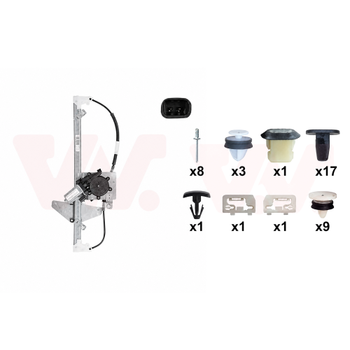 VAN WEZEL Fensterheber + Einbausatz, T&uuml;r 4034261+4035799