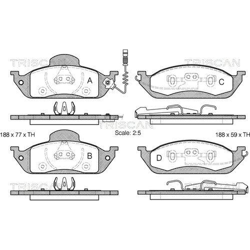 TRISCAN Bremsbelagsatz, Scheibenbremse 8110 23028
