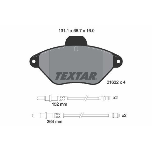 TEXTAR Bremsbelagsatz, Scheibenbremse 2163201
