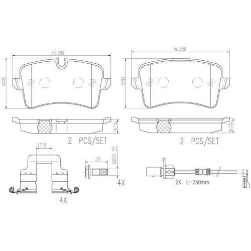 BREMBO Bremsbelagsatz, Scheibenbremse XTRA LINE - Ceramic P85120NX