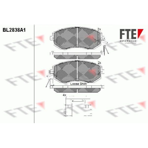 FTE Bremsbelagsatz, Scheibenbremse 9011017