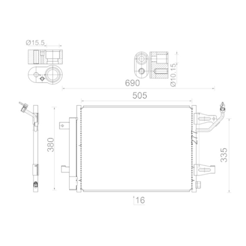 MAHLE Kondensator, Klimaanlage BEHR AC 509 000S