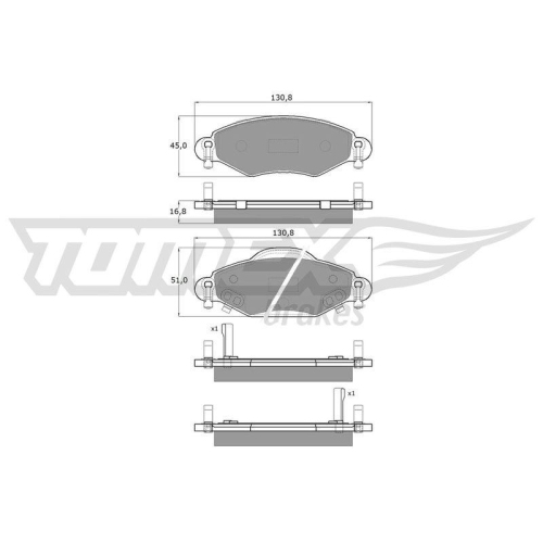 TOMEX Brakes Bremsbelagsatz, Scheibenbremse TX 13-89
