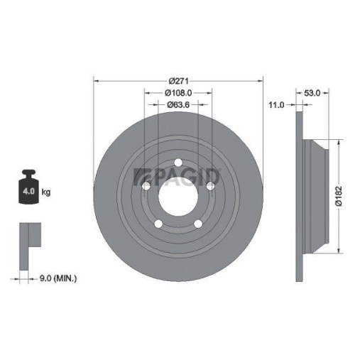 PAGID Bremsscheibe 56274NC