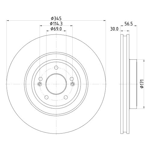 HELLA Bremsscheibe PRO HC 8DD 355 132-651