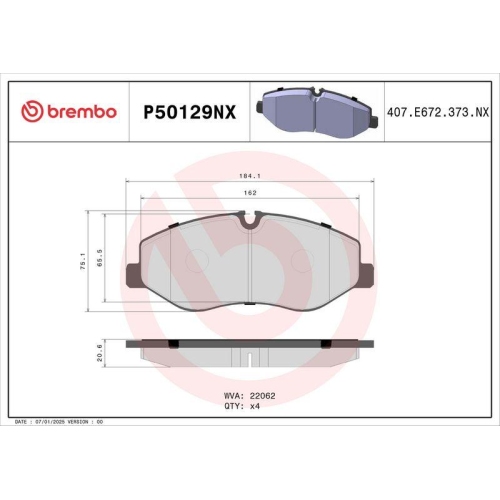 BREMBO Bremsbelagsatz, Scheibenbremse XTRA LINE - Ceramic P50129NX