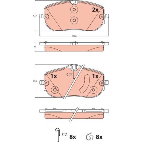 TRW Bremsbelagsatz, Scheibenbremse GDB2483