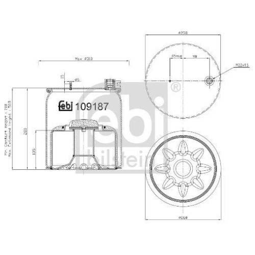 FEBI BILSTEIN Federbalg, Luftfederung 109187
