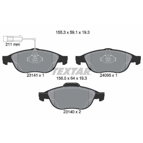 TEXTAR Bremsbelagsatz, Scheibenbremse Q+ 2314101