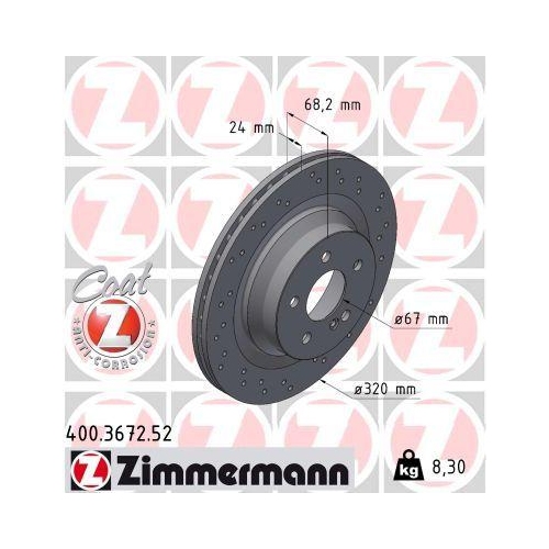 ZIMMERMANN Bremsscheibe SPORT Z 400.3672.52