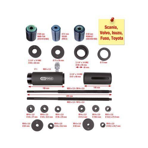 Buchsen-Aus- und Einbauwerkzeug-Satz, 18-tlg KS TOOLS 700.1850