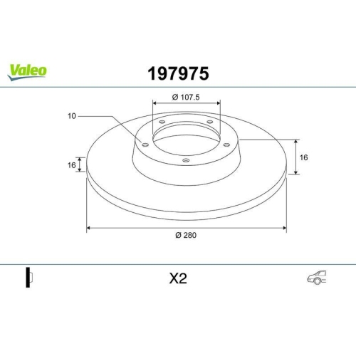 VALEO Bremsscheibe 197975