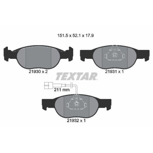 TEXTAR Bremsbelagsatz, Scheibenbremse Q+ 2193002